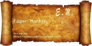 Egger Martin névjegykártya